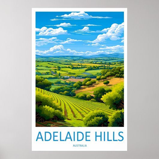 Adelaide Hills Park Reis Vintage Poster Ski (Voorkant)