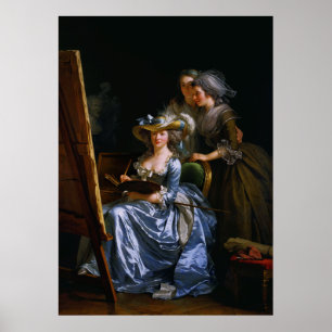 Adélaïde Labille-Guiard Self-Portret met twee pop- Poster