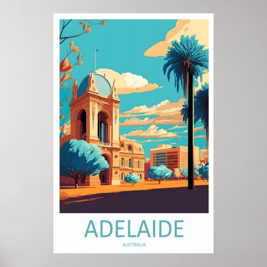 Adelaide Park Nationaal Vintage Reisposter Ski Poster (Voorkant)