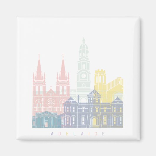 ADELAIDE SKYLINE POSTER PASTEL MAGNEET (Voorkant)