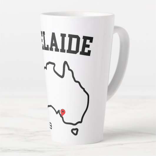 Adelaide Stadsplattegrond Aangepast Jaar Latte Mok (Rechterhoek)