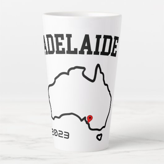 Adelaide Stadsplattegrond Aangepast Jaar Latte Mok (Voorkant)
