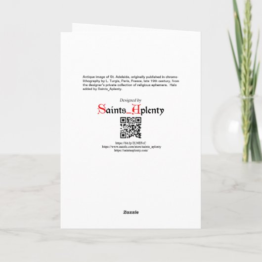 Adelaide stijl 1e. Adelheid, keizerin van het Heil Kaart (Achterkant)