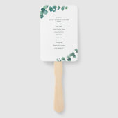 Adelaide Waterverf Eucalyptus Trouwprogramma Handwaaier (Achterkant)