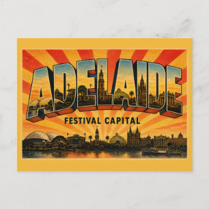 Adelaide Zuid-Australië Festival Hoofdstad Vintage Briefkaart