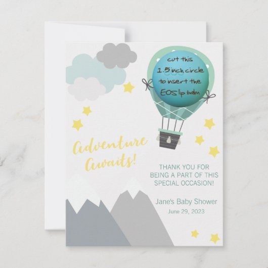 Adelavontuur wacht! Baby shower EOS Lip Balm Favor (Voorkant)