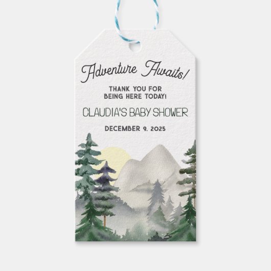 Adelavontuur wacht! Bergen en bos Dank u wel Cadeaulabel (Voorkant)