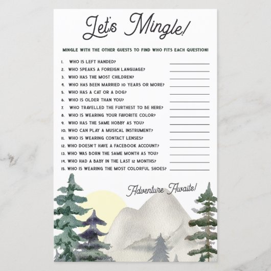 Adelavontuur wacht! Laten we Mingle! Baby shower g (Voorkant)