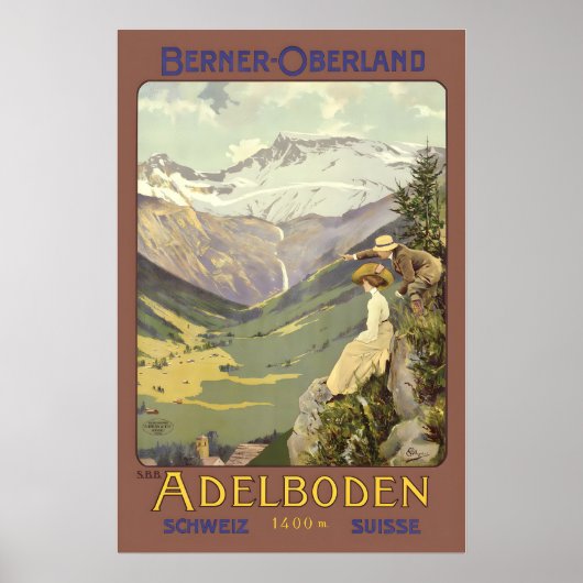 Adelboden Berner Oberland Switzerland Swiss Suisse Poster (Voorkant)