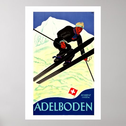 Adelboden,Schweiz,Ski Travel Poster (Voorkant)