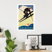Adelboden Switzerland Vintage Ski Poster (Thuiskantoor)