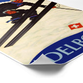 Adelboden Zwitserland  Ski Poster (Hoek)