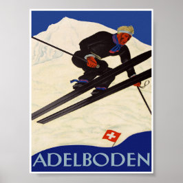 Adelboden Zwitserland  Ski Poster