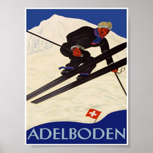 Adelboden Zwitserland  Ski Poster (Voorkant)