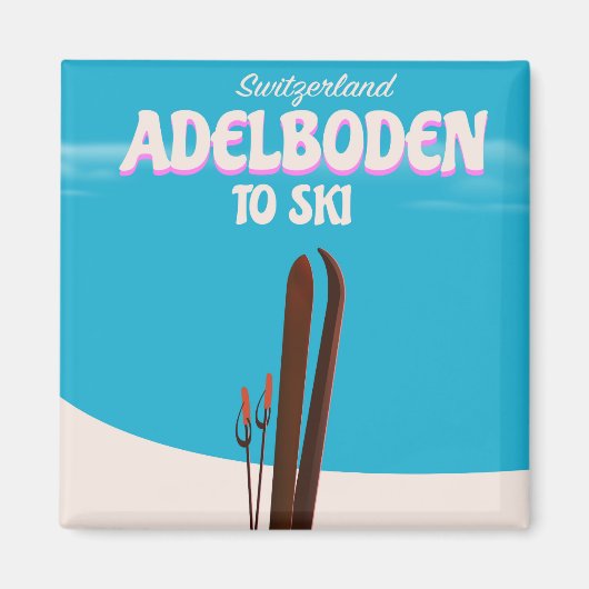 Adelboden Zwitserland ski reisposter Magneet (Voorkant)