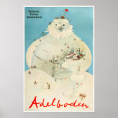 Adelboden, Zwitserland, Ski-reisposter Poster (Voorkant)