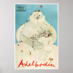 Adelboden, Zwitserland, Ski-reisposter Poster