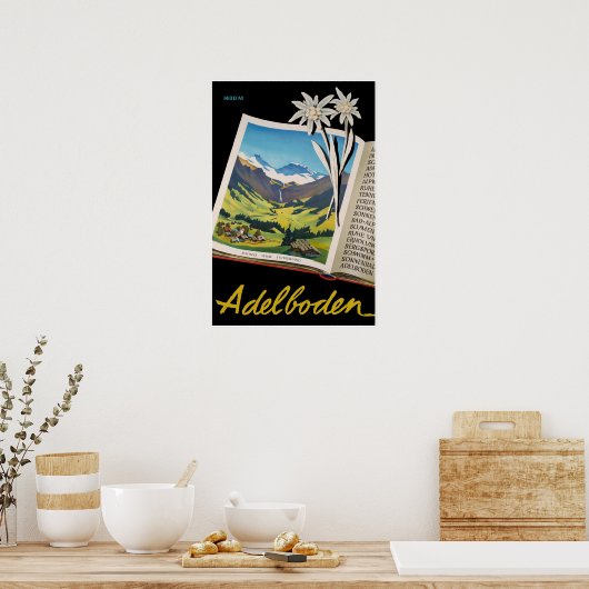 Adelboden, Zwitserland, Ski-reisposter Poster (Keuken)