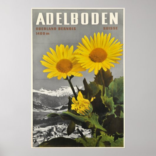 Adelboden, Zwitserland, Ski-reisposter Poster (Voorkant)