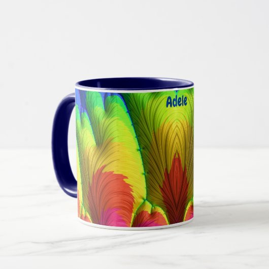 ADELE ~ 3D Fractal ~ Roze, geel rood en blauw Mok (Voorkant links)