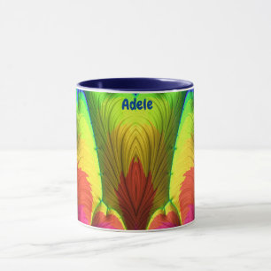 ADELE ~ 3D Fractal ~ Roze, geel rood en blauw Mok