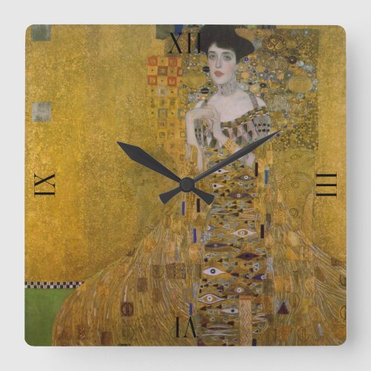 Adele Bloch Bauer door Gustav Klimt Vierkante Klok (Voorkant)