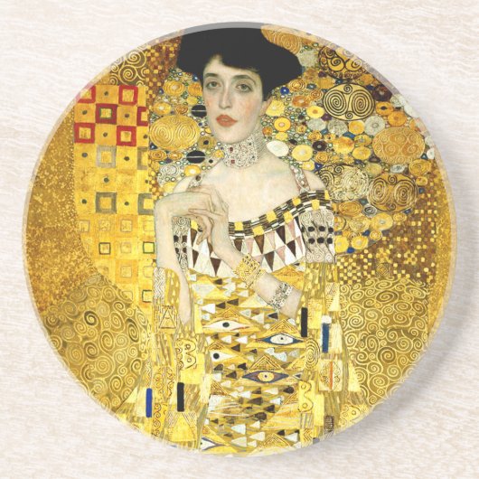 Adele Bloch-Bauer I van Gustav Klimt Art Nouveau Zandsteen Onderzetter (Voorkant)