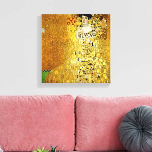 Adele Bloch-Bauer I van Gustav Klimt Vinyl Fotobeh Canvas Afdruk (Insitu (Woonkamer))