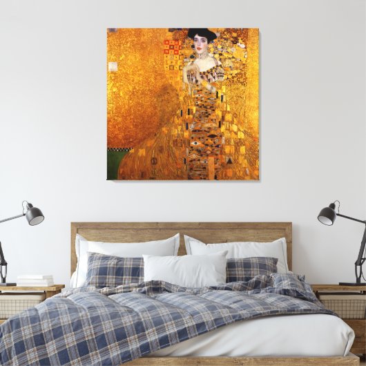 Adele Bloch-Bauer's portret van Gustav Klimt Canvas Afdruk (Insitu (Slaapkamer))