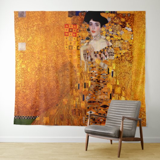 Adele Bloch-Bauer's portret van Gustav Klimt Wandkleed (In Situ (horizontaal))