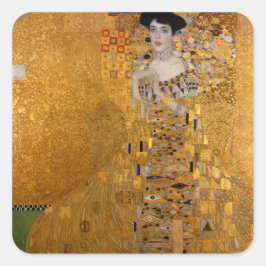 Adele, Dame in Goud door Gustav Klimt, Vintage Vierkante Sticker