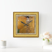 Adele, Lady in Gold, Gustav Klimt, Canvas, omlijst Vierkante Klok (Huis)