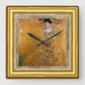 Adele, Lady in Gold, Gustav Klimt, Canvas, omlijst Vierkante Klok (Voorkant)