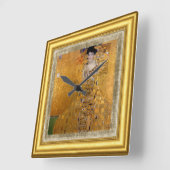 Adele, Lady in Gold, Gustav Klimt, Canvas, omlijst Vierkante Klok (Hoek)