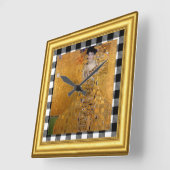 Adele Lady in Gold, Gustav Klimt Framed, gecheckt Vierkante Klok (Hoek)
