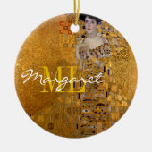 Adele, Lady in Gold van Gustav Klimt, Monogrammed Keramisch Ornament (Voorkant)