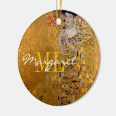 Adele, Lady in Gold van Gustav Klimt, Monogrammed Keramisch Ornament (Links)