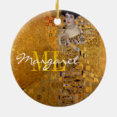 Adele, Lady in Gold van Gustav Klimt, Monogrammed Keramisch Ornament (Achterkant)