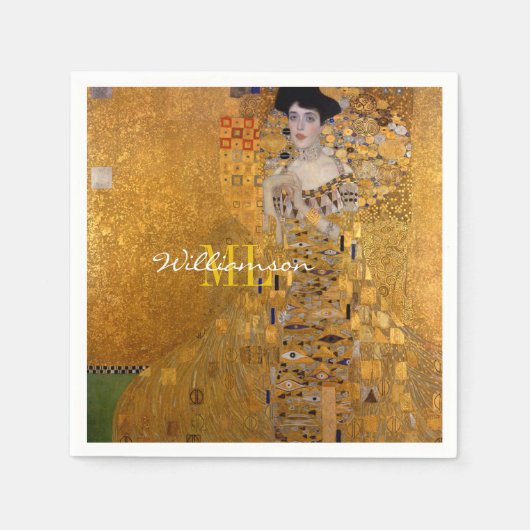 Adele, Lady in Gold van Gustav Klimt, Monogrammed Servet (Voorkant)