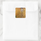 Adele, Lady in Gold van Gustav Klimt, Vintage Vierkante Sticker (Tas)