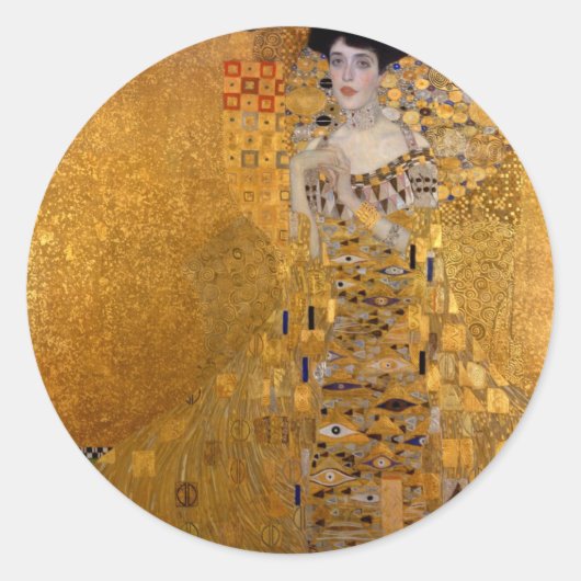 Adele, The Lady in Gold - Gustav Klimt Ronde Sticker (Voorkant)