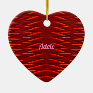 ADELE ~VALENTIJN HEART ~ Red Fractal ~ Keramisch Ornament