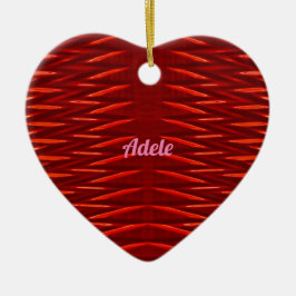 ADELE ~VALENTIJN HEART ~ Red Fractal ~ Keramisch Ornament