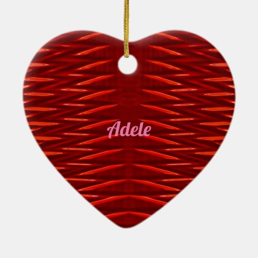 ADELE ~VALENTIJN HEART ~ Red Fractal ~ Keramisch Ornament (Achterkant)
