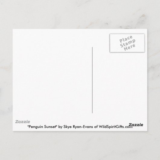 Adelie Penguin & Antarctic Sunset Briefkaart (Achterkant)