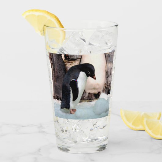 Adélie Penguin Glazen Tumbler / Shaker Glas (Voorkant ijs)