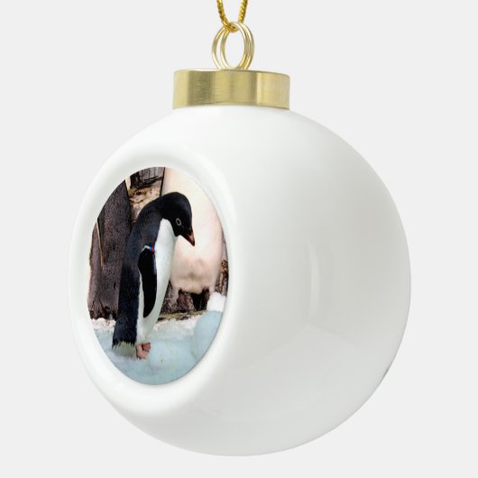 Adelie Penguin Keramische Bal Ornament (Rechts)