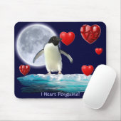 Adelie Penguin, Maan & Harten Mousepad Muismat (Met muis)