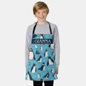 Adelie Penguin Pastel Kleurrijk Patroon Schort (Gedragen)