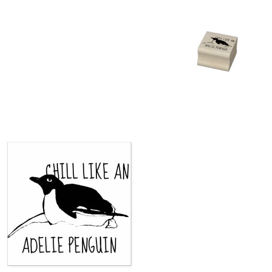 Adelie Penguin Rubberstempel (Gestempeld)